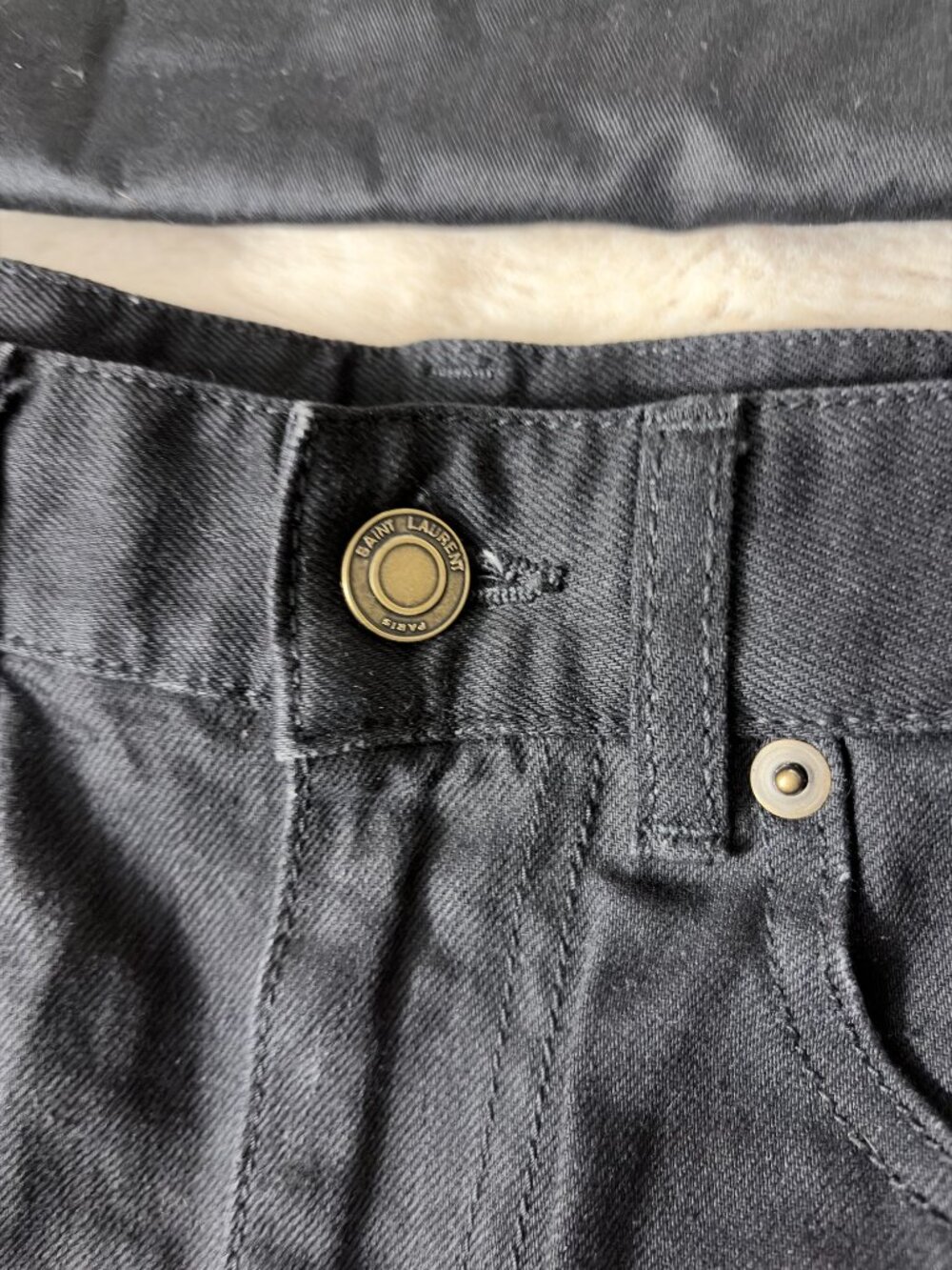 Saint Laurent Black Denim Shorts (Size 27) **With Dustbag** - Picture 4 of 7